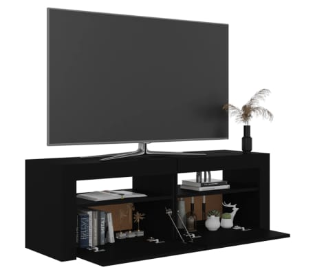 vidaXL Mueble de TV con luces LED negro 120x35x40 cm