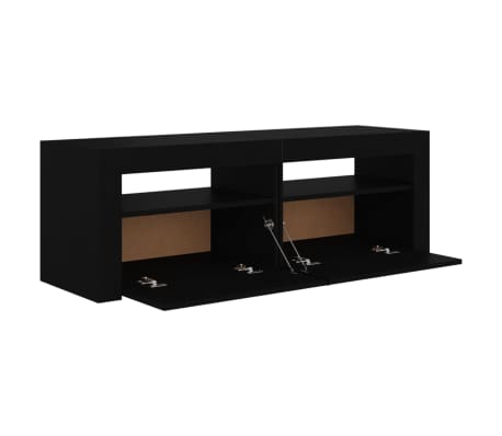 vidaXL Mueble de TV con luces LED negro 120x35x40 cm