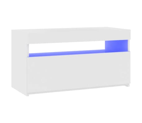 vidaXL Mueble de TV con luces LED blanco 75x35x40 cm