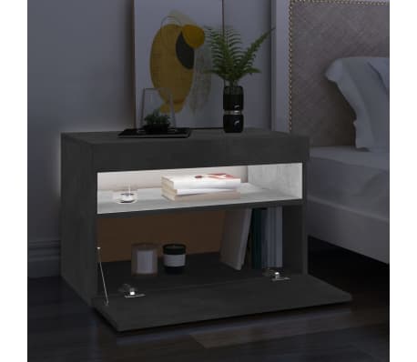 vidaXL Mueble de TV con luces LED gris hormigón 60x35x40 cm