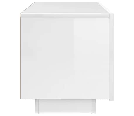 vidaXL Mueble de TV madera contrachapada blanco brillo 100x35x40 cm