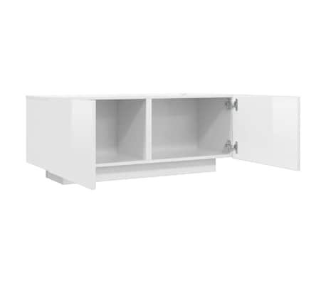 vidaXL Mueble de TV madera contrachapada blanco brillo 100x35x40 cm