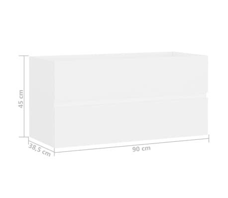 vidaXL Mueble de lavabo madera de ingeniería blanco 90x38,5x45 cm