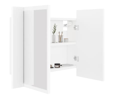 vidaXL Armario espejo de baño con luz LED acrílico blanco 60x12x45 cm