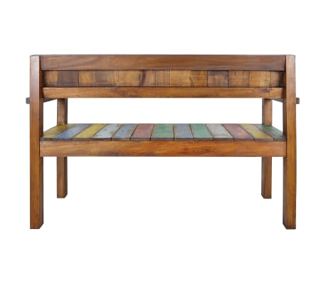 vidaXL Banco de madera maciza reciclada 115 cm