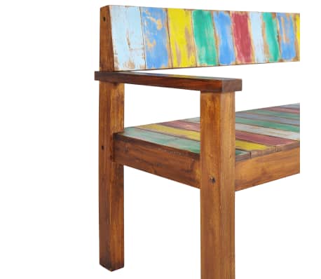 vidaXL Banco de madera maciza reciclada 115 cm