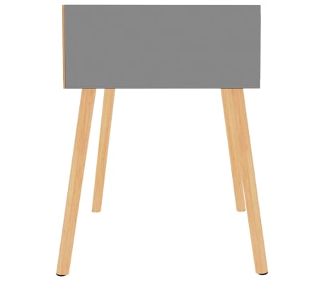 vidaXL Mesita de noche madera de ingeniería gris 40x40x56 cm
