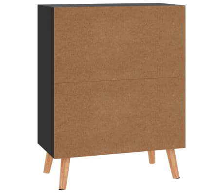 vidaXL Aparador de madera de ingeniería negro brillo 60x30x72 cm