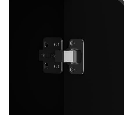 vidaXL Aparador de madera de ingeniería negro brillo 60x30x72 cm