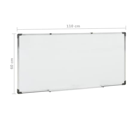 vidaXL Pizarra magnética acero blanco 110x60 cm