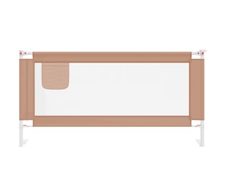 vidaXL Barrière de sécurité de lit d'enfant Taupe 180x25 cm Tissu