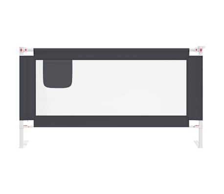 vidaXL Barrière de sécurité de lit d'enfant Gris foncé 160x25 cm Tissu