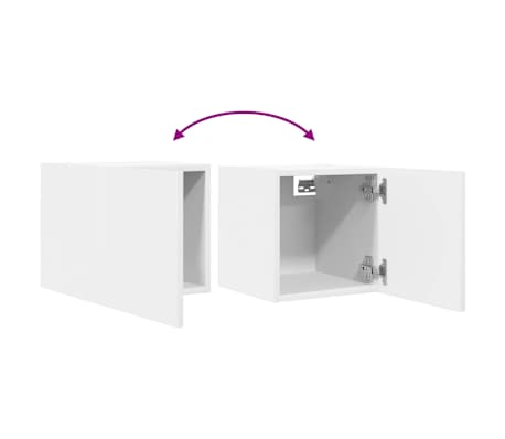 vidaXL Muebles de pared para TV 2 uds blanco 30,5x30x30 cm