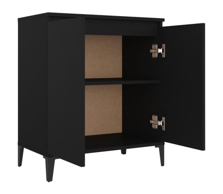 vidaXL Aparador de madera contrachapada negro 60x35x70 cm