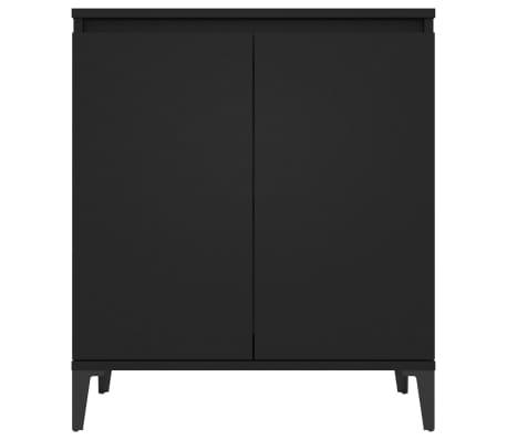 vidaXL Aparador de madera contrachapada negro 60x35x70 cm