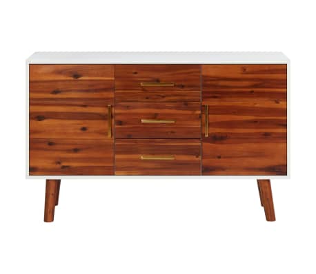 vidaXL Aparador de madera maciza de acacia y MDF 110x35x70 cm