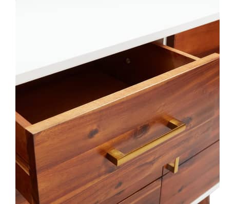 vidaXL Aparador de madera maciza de acacia y MDF 110x35x70 cm