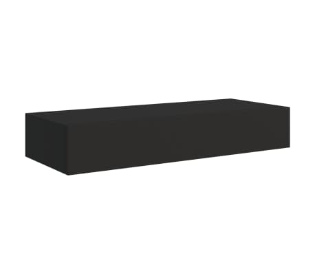 vidaXL Estantes de pared con cajón 2 uds MDF negro 60x23,5x10 cm