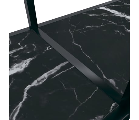 vidaXL Mesa de consola vidrio templado negro 140x35x75,5 cm