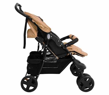 vidaXL Carrito para gemelos de acero gris taupé