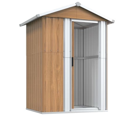 vidaXL Cobertizo de jardín acero galvanizado marrón 126x97,5x177 cm