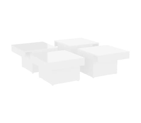 vidaXL Mesa de centro madera contrachapada blanco brillante 90x90x28cm