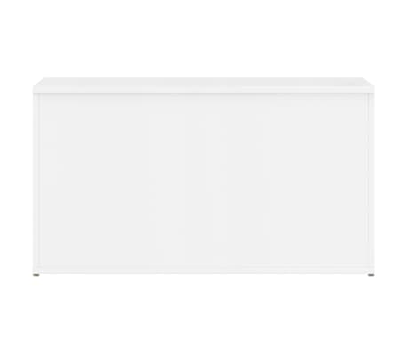 vidaXL Baúl almacenaje madera contrachapada blanco brillo 84x42x46 cm