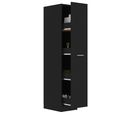 vidaXL Armario de boticario madera contrachapada negro 30x42,5x150 cm