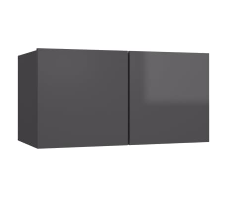 vidaXL Muebles de salón colgantes 3 unidades gris brillo 60x30x30 cm