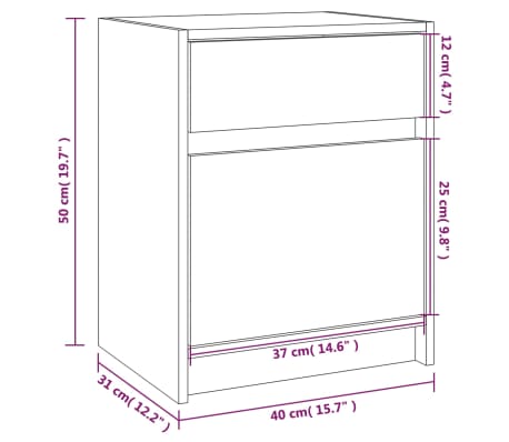 vidaXL Mesitas de noche 2 uds madera maciza de pino 40x31x50 cm