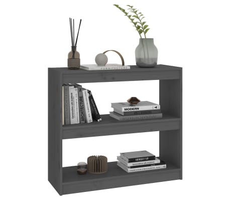 vidaXL Bibliothèque/Séparateur de pièce Gris 80x30x71,5 cm Pin massif