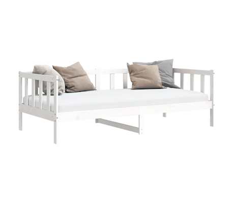 vidaXL Sofá cama sin colchón madera maciza de pino blanco 90x200 cm