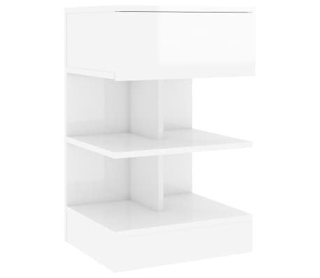 vidaXL Mesitas de noche 2 unidades blanco brillo 40x35x65 cm