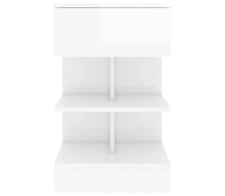 vidaXL Mesitas de noche 2 unidades blanco brillo 40x35x65 cm