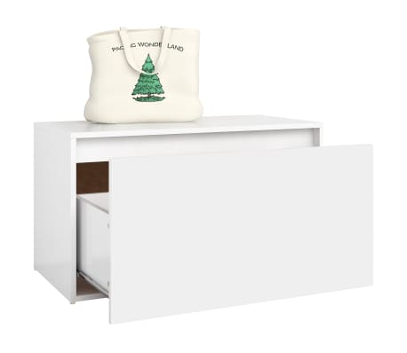 vidaXL Banco de pasillo de madera de ingeniería blanco 80x40x45 cm