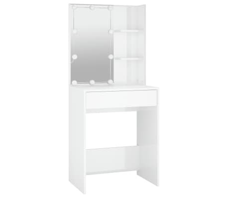 vidaXL Tocador con LED blanco brillante 60x40x140 cm