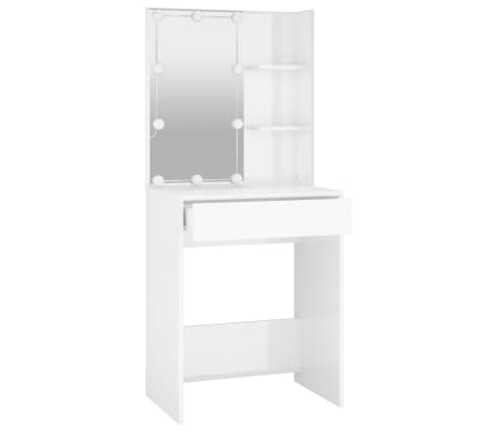 vidaXL Tocador con LED blanco brillante 60x40x140 cm