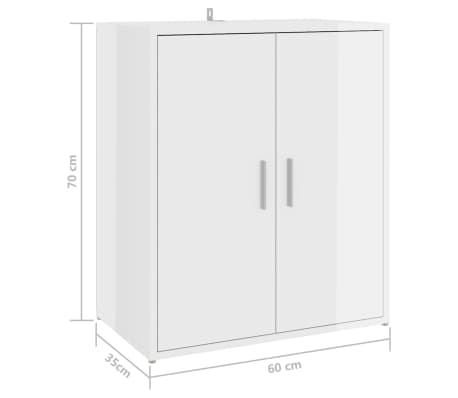 vidaXL Mueble zapatero madera de ingeniería blanco brillo 60x35x70 cm
