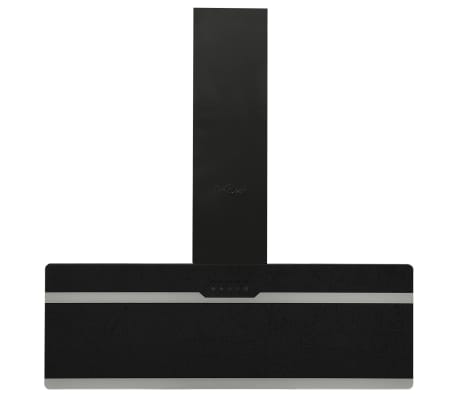 vidaXL Campana extractora pared acero y vidrio templado negro 90 cm