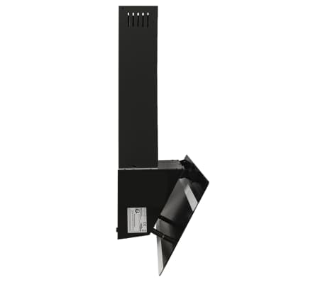 vidaXL Campana extractora pared acero y vidrio templado negro 90 cm