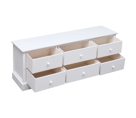 vidaXL Mueble para TV madera maciza de paulownia blanco 108x30x40 cm