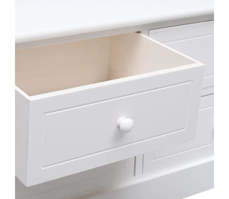 vidaXL Mueble para TV madera maciza de paulownia blanco 108x30x40 cm