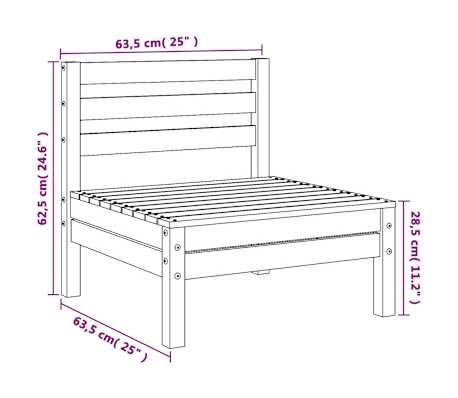 vidaXL Sofás centrales de jardín 4 uds madera maciza pino marrón miel