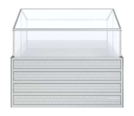 vidaXL Garden Raised Bed Silver Galvanized Steel Medium Durable