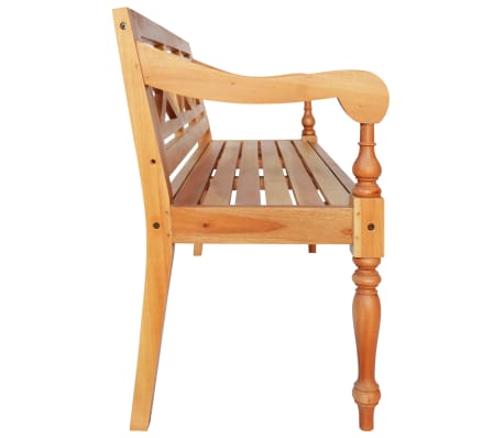 vidaXL Banco Batavia madera de caoba marrón claro 123 cm