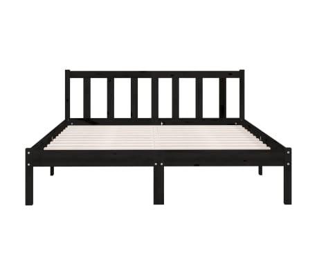 vidaXL Estructura de cama sin colchón madera maciza negro 120x200 cm