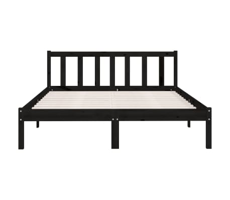 vidaXL Estructura de cama sin colchón madera maciza negro 140x200 cm