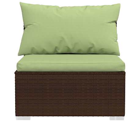 vidaXL Set muebles de jardín 4 piezas y cojines ratán sintético marrón