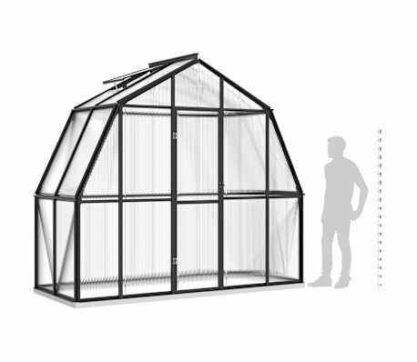 vidaXL Invernadero con estructura de aluminio gris antracita 3,3 m²
