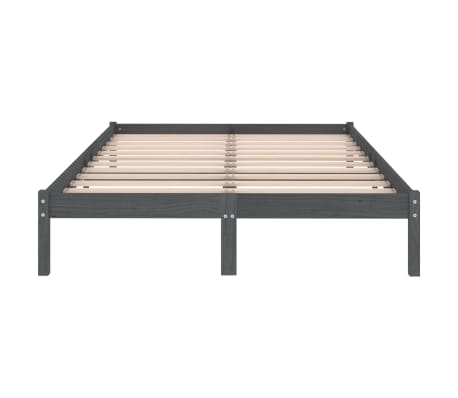vidaXL Estructura de cama sin colchón madera maciza gris 120x200 cm